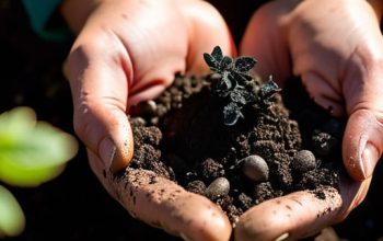 Nutrient-rich bio-char infused garden soil.