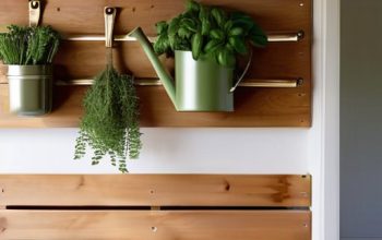 Fresh herbs in vertical herb gardens