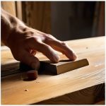 Restoring a scuffed wooden table.