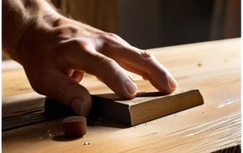 Restoring a scuffed wooden table.